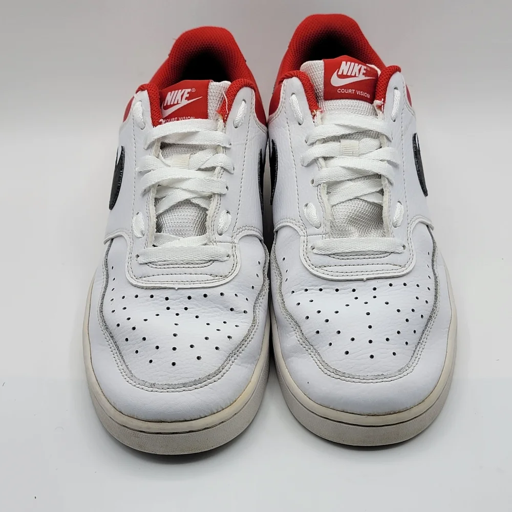 Men's NIKE Court Vision Low‎ 'White University Red' SIZE 10.5. #1449